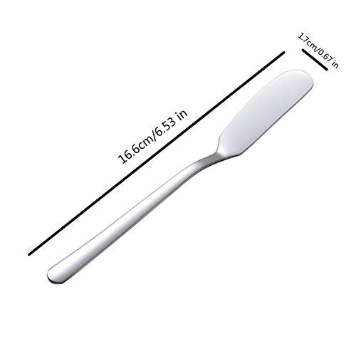 VANRA Cheese Spreader Knife Set 4-Piece Stainless Steel Butter Knife Small Sandwich Condiment Jam Bread Cream Canape Knives Spatula 6.5-inch - size: Sleek Tip