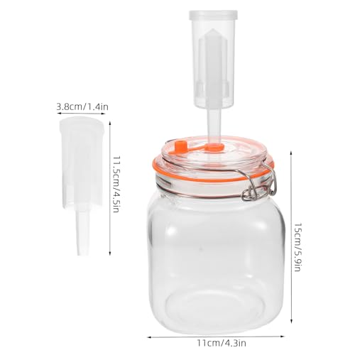 Fermentation Jars with Airlocks & Weight - 1L/32oz Mason Jar Fermentation Kit with Lid - Sourdough Starter Crock for Veggies, Sauerkraut