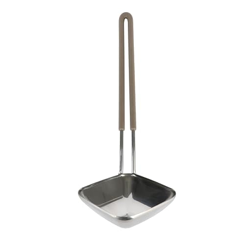 Martha Stewart Sprucedale Stainless Steel 13.5" Rhombus Ladle Spoon With Long Silicone Handle
