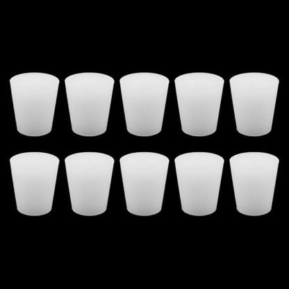 Silicone Stoppers Bungs, Standard 4#, with 6mm Aperture, 10Pcs | Flexible Silicone, Tight Seal, Precision Taper for Easy Fit, Single-Hole, For Flask, Plug Holes, Lab - size: 4#