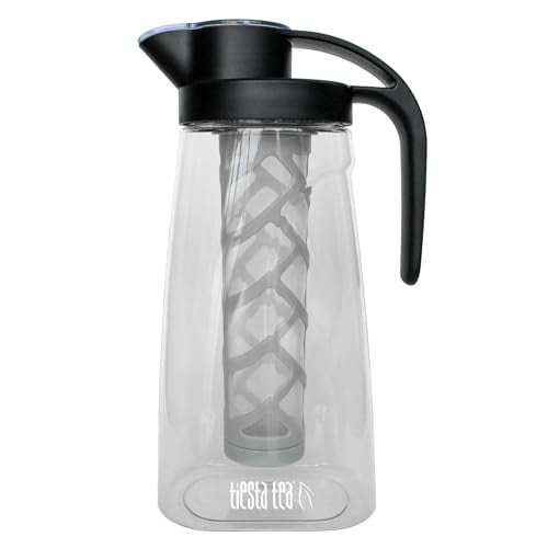 Tiesta Tea - Loose Leaf Iced Tea Pitcher, BPA-Free Tritan Plastic, Includes Multipurpose Nylon Mesh Infuser, Brew Hot & Cold, Leak-Proof Twist-On Lid, Dishwasher Safe, 1/2 Gallon Capacity - style: Pitcher(64 fl oz)