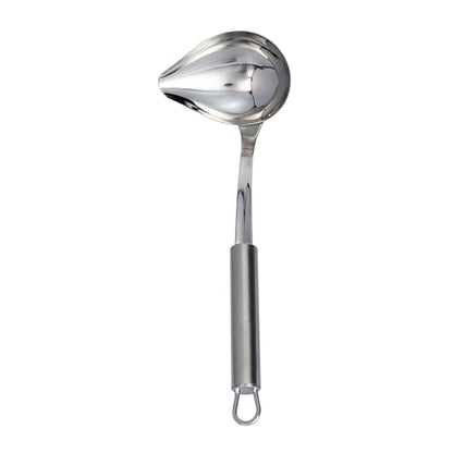 Restaurantware Stainless Steel Soup Ladle with Pour Spout - German Standard Gravy Ladle, Dishwasher Safe, Heat Resistant - Easy Pour Spout Ladle for Serving Soup, Sauce, Gravy - style: Pour Spout Ladle