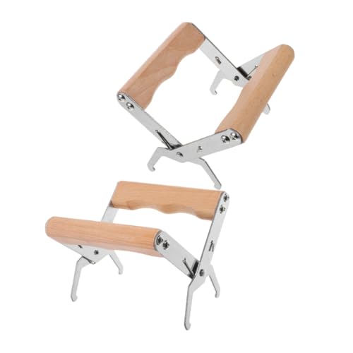 2PCS Steel Beekeeping Frame Gripper with Wooden Handle Durable Frame Holder Tool and Efficient Beekeeping Supplies