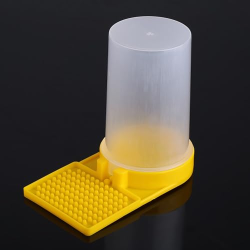 Bee Water Feeder for Beehive Entrance Transparent Yellow Plastic Drinking Bowl for Bees Durable Lightweight Feeder for Spring Build Up and Summer Hydration