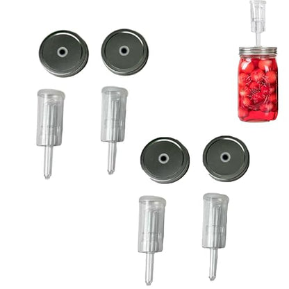 4 pack Fermentation Lids for Mason Jars Brewing & Fermentation Kit Stainless Steel Fermentation Lids with Airlock for Wide Mouth Mason Jar Fermentation