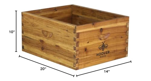 Hoover Hives Beeswax Coated Deep Hive Box - Durable Wooden Beekeeping Equipment for 10-Frame Langstroth Hives (No Frames or Foundations) (1)