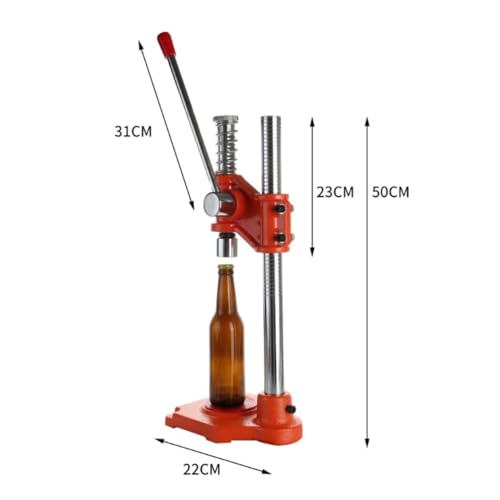 Manual Beer Capping Machine, Bottle Cap Pressing Machine with 26Mm Round Bottles Caps, High-Efficiency Capping and Adjustable Height Design, No Need Electricity for Homebrew Beer and Soft Drinks,L - size: Large