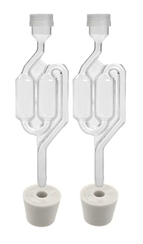 Home Brew Ohio Twin Bubble Airlock with 6.5 Rubber Stopper (Set of 2)