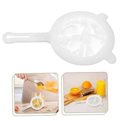 STOBAZA 2pcs Fine Mesh Strainers for Kitchen Food Juices and Honey Filtering, Handheld Plastic Sieve with Double-ear Handles, Kitchen Juicing Supplies for Tea, Coffee, and Soy Milk