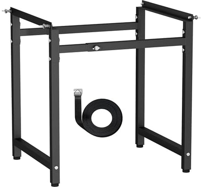 Mondazie Adjustable Metal Bee Hive Stand with 120-Inches Strap for 8 & 10 Frame Beehives Box, 12 to 19 Inches Width Beehive Frame Holder , Heavy Duty Flow Hives Stands Base for Beekeeping, Black - color: Black - Standard