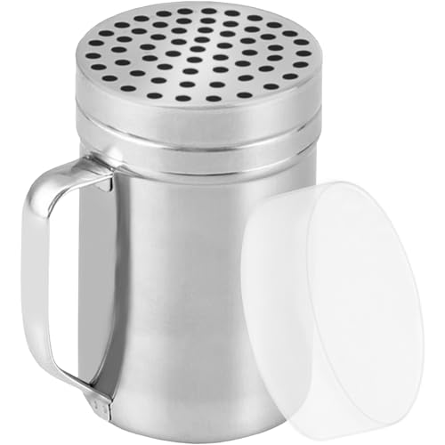 CUSINIUM 14oz Metal Parmesan Cheese Shaker with Large Holes - With Handle - Chili Flakes Dispensers - Pizza Shaker | Style: Coarse - size: 14 Oz