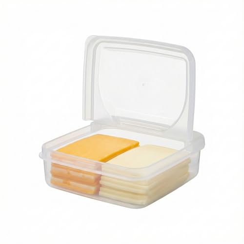 Sliced Cheese Container for Fridge Clear Plastic Flip Lid Cheese Slice Storage Box Refrigerator Organizer for Food Grated Cheese Singles Convenient Holder Keeps Cheese Fresh Longer