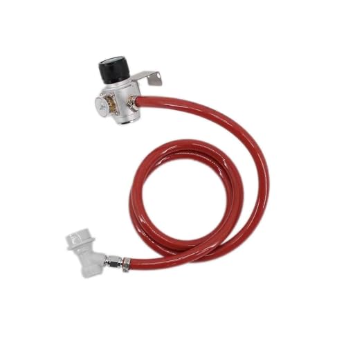 Adjustable CO2 Regulator with Ball Lock Single Knob and 1.2M Air Line for Kegging - Compatible with 5/8" Cartridge, 0-30psi