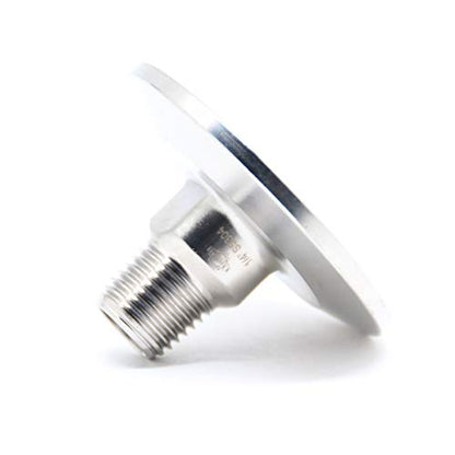 QiiMii 1.5 Inch Tri Clamp Tri Clover Fittings to NPT 1/4 Inch Male Thread Adaptor, Stainless Steel 304 - size: TC 50.5 x 1/4"