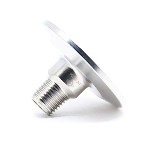 QiiMii 1.5 Inch Tri Clamp Tri Clover Fittings to NPT 1/4 Inch Male Thread Adaptor, Stainless Steel 304 - size: TC 50.5 x 1/4"