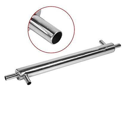 Fdit Cooler Distiller Condenser, 304 Stainless Steel External Cooling Pipe Tube for Home Brewery