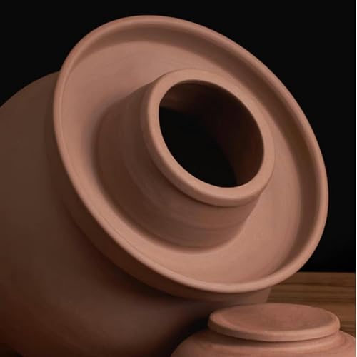 Natural Unglazed Ceramic Fermentation Crock Jar Kit,Sauerkraut Crock, Chinese Porcelain Pickle Jar with Water Seal Airlock Lid,Pickle Jar for Pickling Pickles 6Kg*1