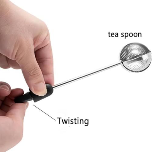 2pack Tea Ball, tea infuser for loose leaf tea, tea strainers for loose tea, stainless steel tea strainer, loose leaf tea steeper, easy clean, tea fine mesh strainer reusable-A (Black) - color: Black