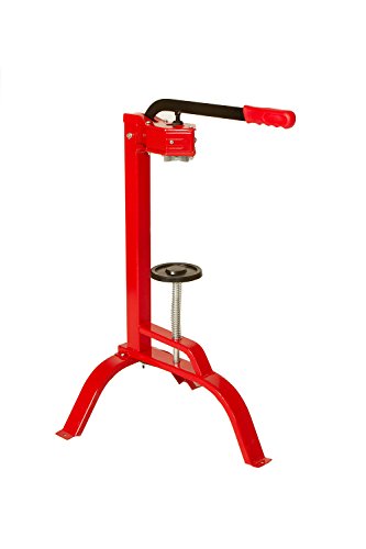 Italian Floor Wine Bottle Corker w/ 30#8 Corks | Adjustable Plunger Depth | Rolled steel frame, molded grip handle, works with #7, #8 and #9 corks, for home wine making equipment and bottling