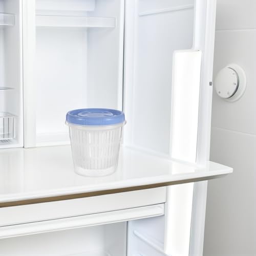 Pickle Jar with Strainer 1250ml Leakproof Kimchi Storage Container Food Storage Container for Fermenting and Pickling with Airtight Lid and Blue Lid