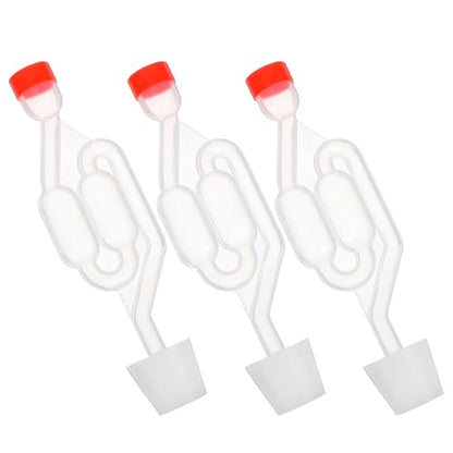 S-shaped Airlocks and 6# Stopper with 8mm Hole Fermentation One-way Valves for Home Brewing Wine Beer Pickles 3pcs Set