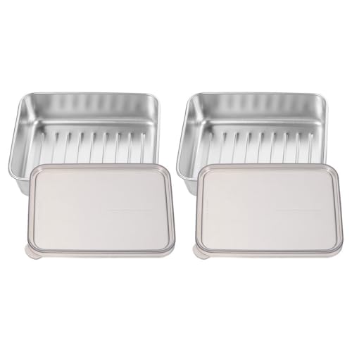 Cabilock Cheese Storage Container with Airtight Lid for Fridge Compact Fresh Box for Bacon Lunch Meat and Butter Food Preservation Organizer 5.31X3.93X1.77In