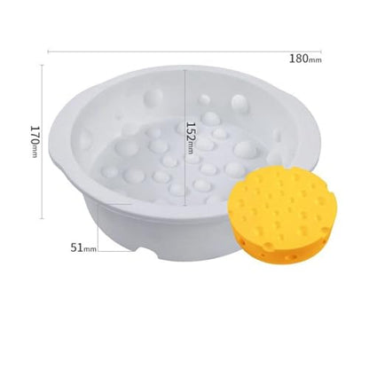Cheese Shaped Silicone Baking Form for Mousse, Chocolate, Fudge, and Pastry, Reusable Dessert Decoration Pan for Home Kitchen(Round-m)