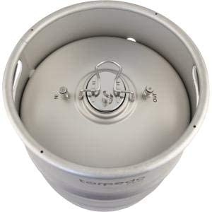 Torpedo Keg | Ball Lock | Stainless Steel | Rolled Stainless Steel Handles | Carbonate your beverages | 15 gal.