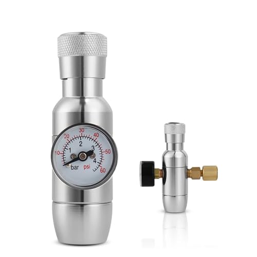 Home Brewing Upgraded Mini Co2 Charger(Two-Stage), 0-60 PSI Beer Co2 Regulator Stable Pressure Control Homebrew Mini Keg Growler Charger Kit Brewing Accessories(Type 2) - color: Type 2