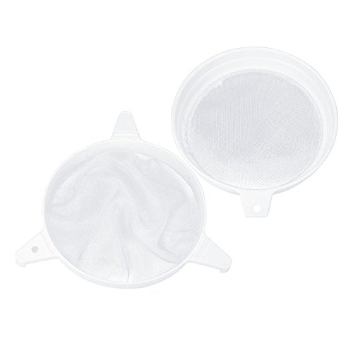 Generic Honey Strainer Durable Double Sieve Extractor for Beekeeping Kitchen White 9.45inch 2pcs
