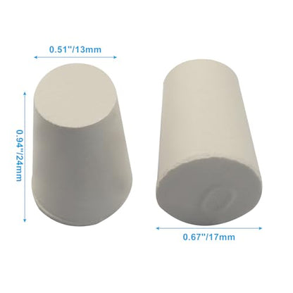 Solid Rubber Stoppers, Size 0#, 20 Pack | Tapered Plugs, White Natural Rubber Bungs, For Test Tubes, Flasks & Lab Equipment - size: 0#