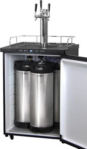 Kegco HBK309X-3 Keg Dispenser, 3 faucet without kegs Black Stainless Steel - color: Black Stainless Steel, size: 3 Tap