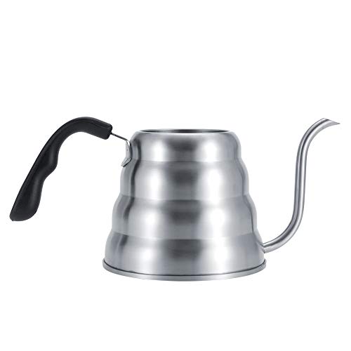 Haofy Gooseneck Coffee Kettle 1 Liter Stainless Steel with Builtin Thermometer - Pour Over Kettle for Home Brewing Camping Precision Spout (Sanding plus thermometer 1.2L)
