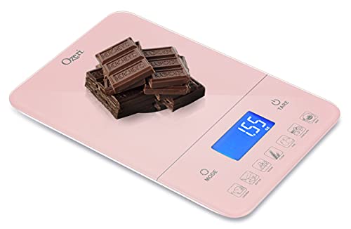 Ozeri Touch III Digital Kitchen Scale with Calorie Counter, 22 lbs (10 kg), Crystal Rose - color: Crystal Rose