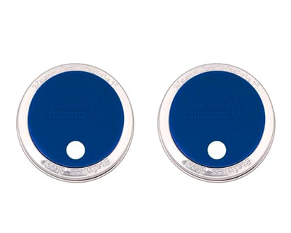 Deep Blue Silicone Fermentation Lid and Straw Hole Tumbler for Mason, Ball, Canning Jars (2 Pack, Regular Mouth) - color: Deep Blue, size: Regular Mouth