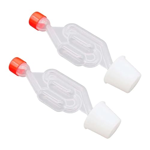 Home Brewing Type Twin Bubble Airlock and Silicone Carboy Bung for Wine Making and Beer Making (Pack of 2) Brewing Accessories