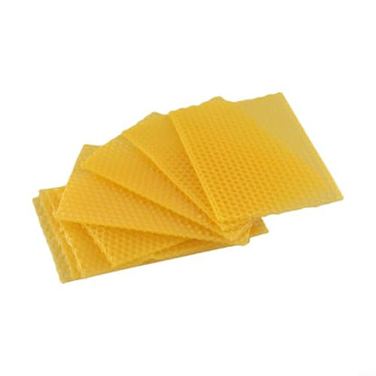 30 Pack Natural Beeswax Foundation Frames, for Beekeeping, 5.24x3.54 Inch Hive Sheets to Help Bees Build Comb Faster, Yellow Wax Boards, for Honey