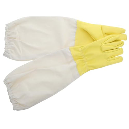 Happyyami Beekeeping Gloves Long Sleeves Ventilated Pu Safety Gear for Beekeepers Garden Work Gloves Beekeeping Apparel