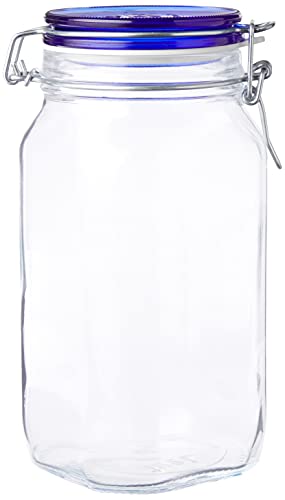 Bormioli Rocco Fido Collection, 2 Pack, 50.75 Oz. Food Storage Glass Jars, Airtight Rubber Seal & Glass Lid, With Stainless Wire Clamp, Made In Italy. - size: 50.75 oz