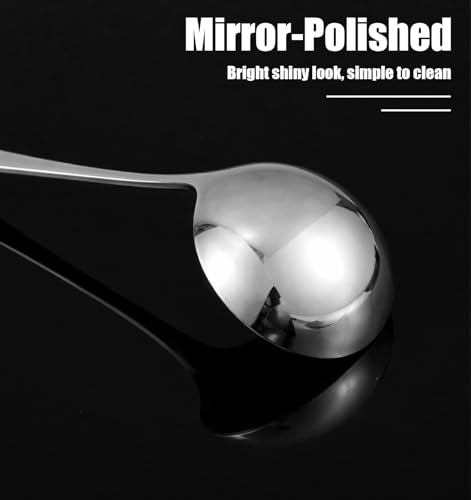 7.9 Inch Small Soup Ladle, Stainless Steel Gravy Ladle Stainless Steel Mirror Polished for Spooning Sauces or Gravies (Silver)