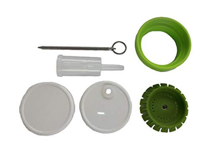 1 Pickle Pusher Small Batch Fermentation Kits. Complete with Airlock and Weight-Replacement. BPA Free. Holds 25X More Than Fermenting Weights. Fits Widemouth Mason Jars Not Included