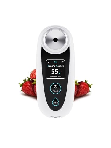 Brix Refractometer with ATC – 0–55% Range, Portable Sugar Tester for Durian, Syrups, Fruits, Juice, Home Brewing & Field Testing