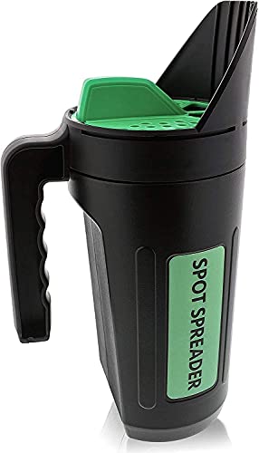 Hand Spreader Shaker for Seed, Salt, De-Icer, Ice Melt, Earth Food and Fertilizer - Multiple Opening Sizes for Any Need - Up to 80 Oz | Multiple opening sizes dispense grass seed, garden products, fertilizer, and granular materials