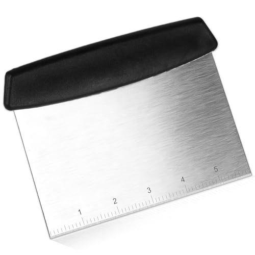 Bench Scraper,Dough Scraper,Premium Stainless Steel Dough Cutter with Measuring Scale,Multi- Purpose Food Scraper for Pastry,Cake,Pizza,Bread,Cooking - style: Bench Scraper