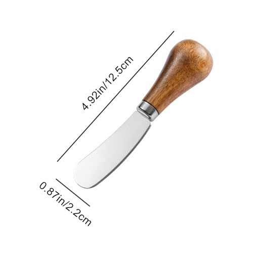 Stainless Steel Butter Knife Spreader Cheese Spreader Knives with Handle | Mini Serving Tongs with Bamboo Handle,cheese cutter for Charcuterie Board Sandwich Appetizers Cocktail Spreading 2PCS