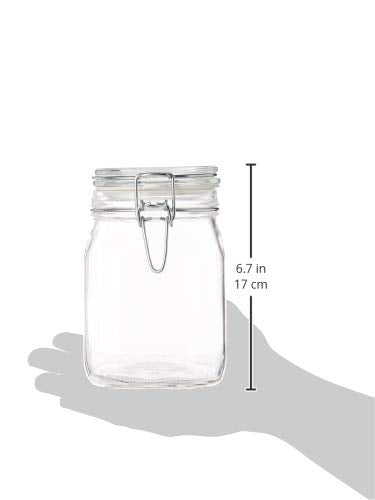 Bormioli Rocco Fido, 2 Pack, 33.75 Oz. Food Storage Glass Jars, Airtight Rubber Seal & Glass Lid, with Stainless Wire Clamp, Mason Jar, Made in Italy - size: 33.75 oz