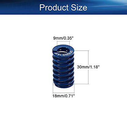 Heyiarbeit 18mm OD 9mm ID 30mm Long Spring Steel Spiral Stamping Light Load Compression Mould Die Spring for 3D Printer Blue 2Pcs - color: Blue, size: TL-18-9-30