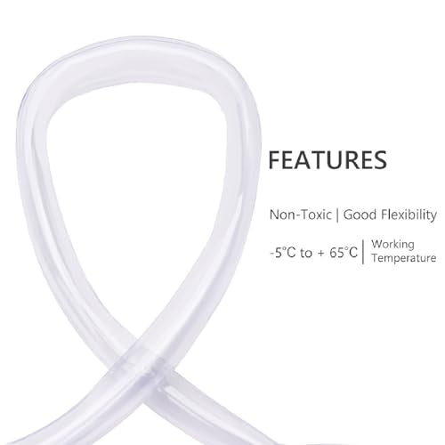 DERNORD PVC Tubing 1-1/4"ID X 1-1/2"OD Flexible Clear Vinyl Hose 10 Feet for Food Grade - size: 10 Feet, style: 1-1/4"ID X 1-1/2"OD