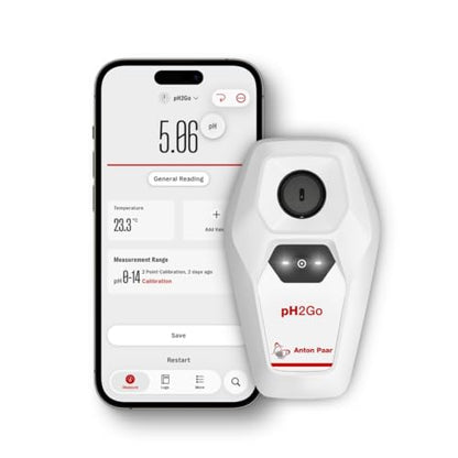 pH2Go - Digital pH Meter by Anton Paar - Glass-Free ISFET Sensor, Guided Calibration (ATC), High Accuracy, App Connected (iOS/Android) | Hydroponics, Aquarium, Pools, Water, Brewing, Winemaking