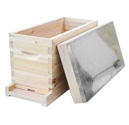 Generic 4 Frame Nuc Complete Kit - Langstroth Style, Brown Wooden Bee Hive